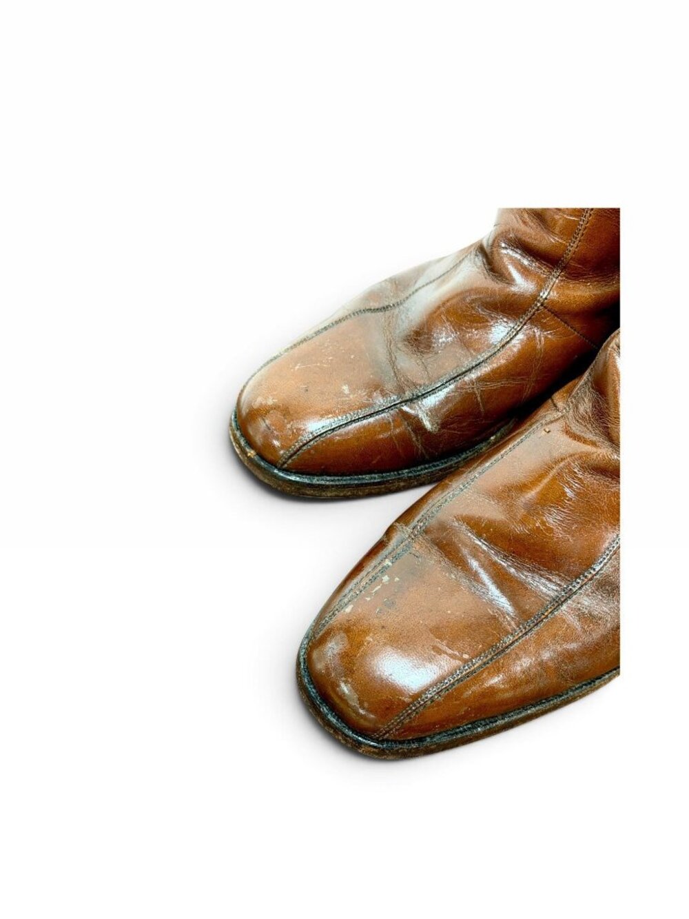 Vintage 70s Florsheim Imperial Leather Side Zip Beatle Boots 10 3E Extra Wide - Picture 4 of 10